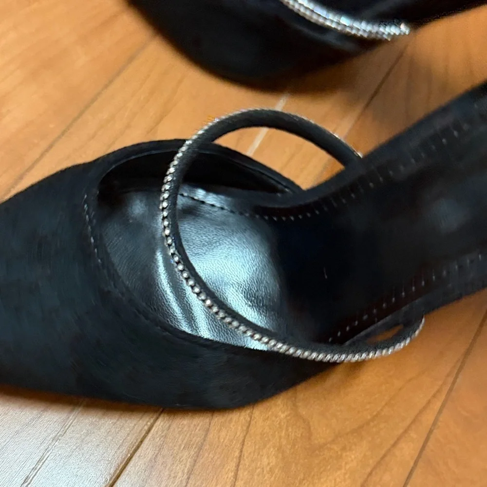 Elegant Black Ankle Strap Heels